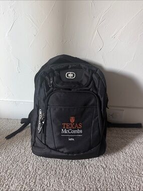 OGIO Black Backpack with Orange & White Logo Accents
